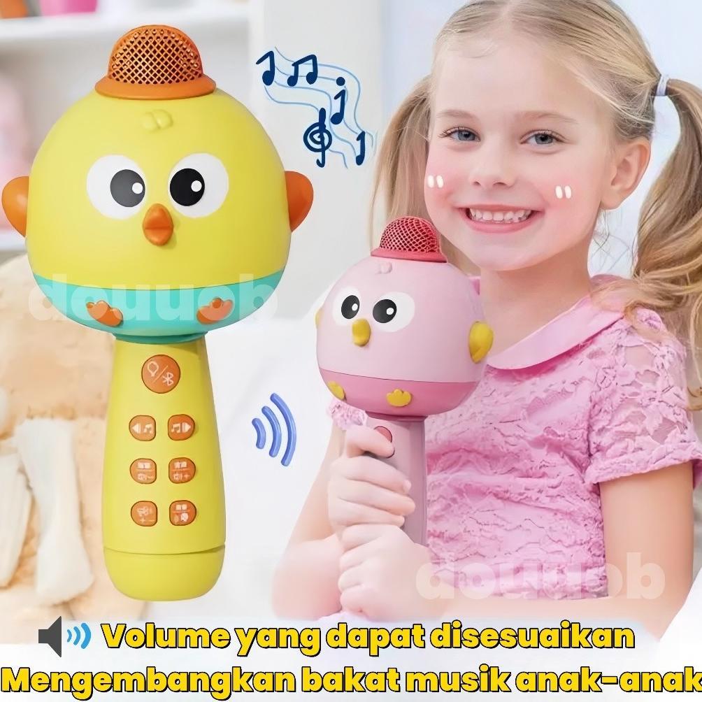 Mainan Karaoke Anak Perempuan Bayi/Mainan Mikrofon Anak/Mikrofon Nyanyi Bluetooth Wireless dengan Sp
