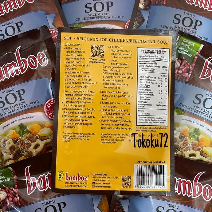 Bamboe Bumbu Instan Sop 49 gr murah