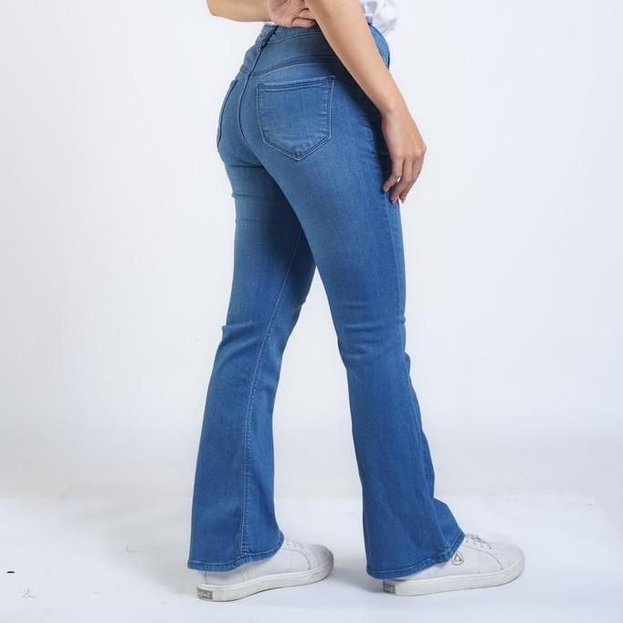 Celana Cutbray Jeans Panjang Wanita Longpant Denim Polos Fit XXL Bsize Lexi Biru Jeans Soft Muda Str