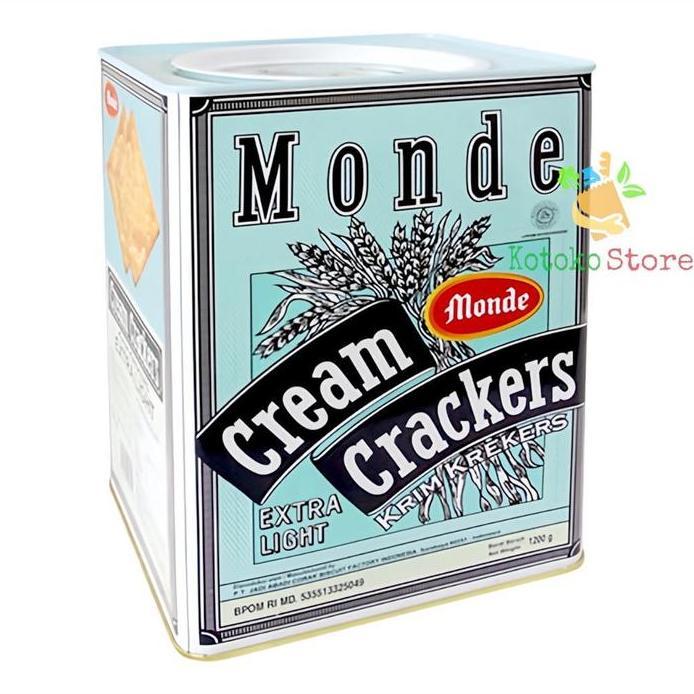 Monde Biskuit Cream Crackers Kaleng / Biskuit Kaleng Monde 1,2kg murah