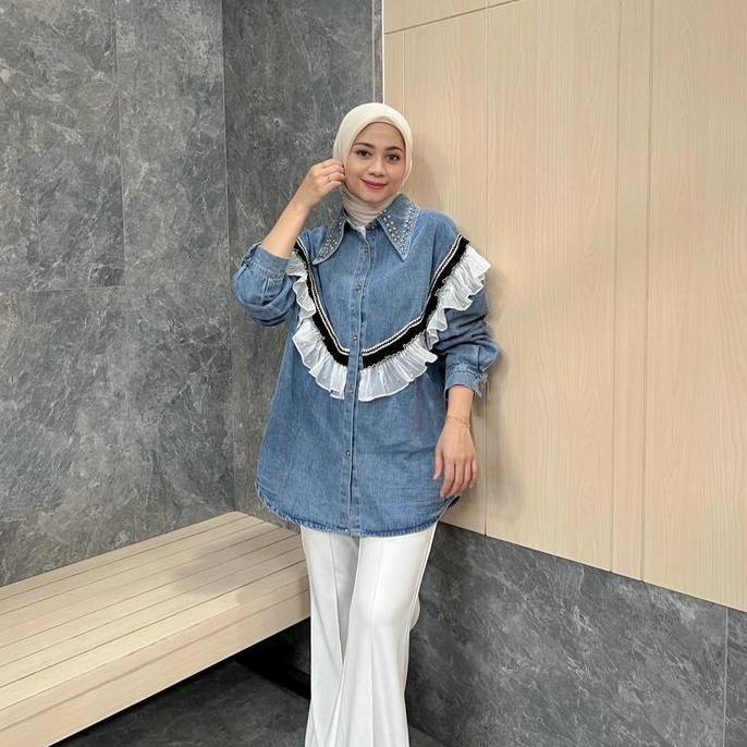 Kemeja Jeans Import Wanita