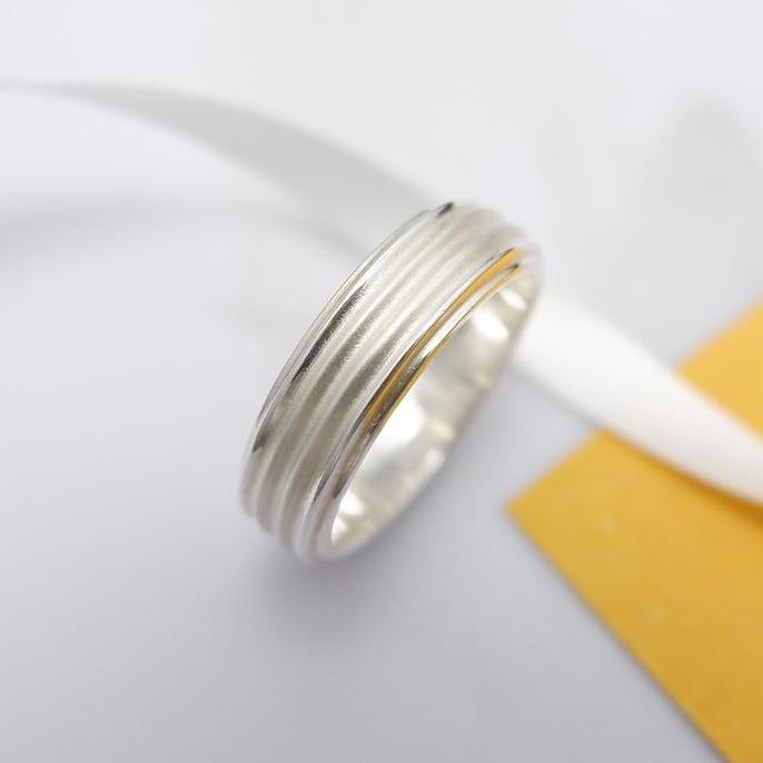 Cincin pria kawin tunangan nikah palladium platina perak 950 S280