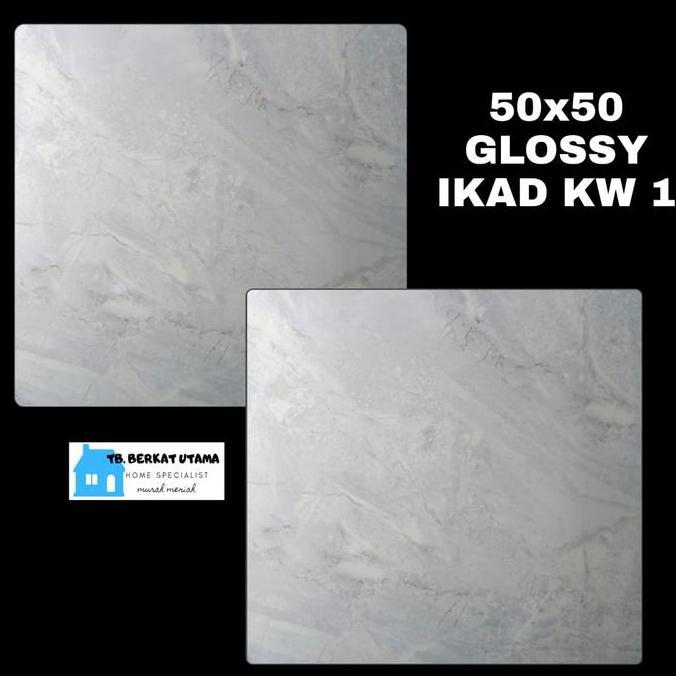 KERAMIK LANTAI 50X50 ABU MOTIF MARMER MERK IKAD KW 1