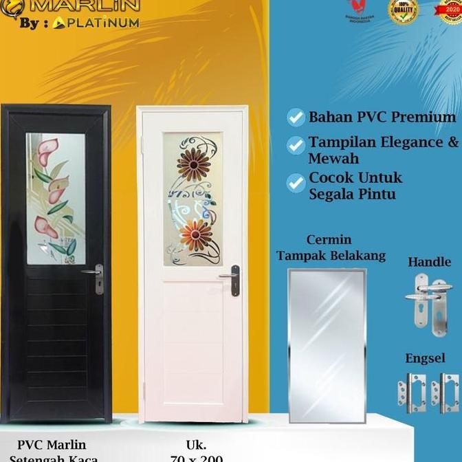 pintu kamar mandi upvc marlin 70*200 kaca cermin