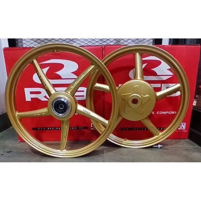 VELG RCB MIO SPORT / SOUL NOUVO SP522 PALANG 5 GOLD FRONT : 140 14 REAR : 160 14 YAMAHA EGO ORIGINAL