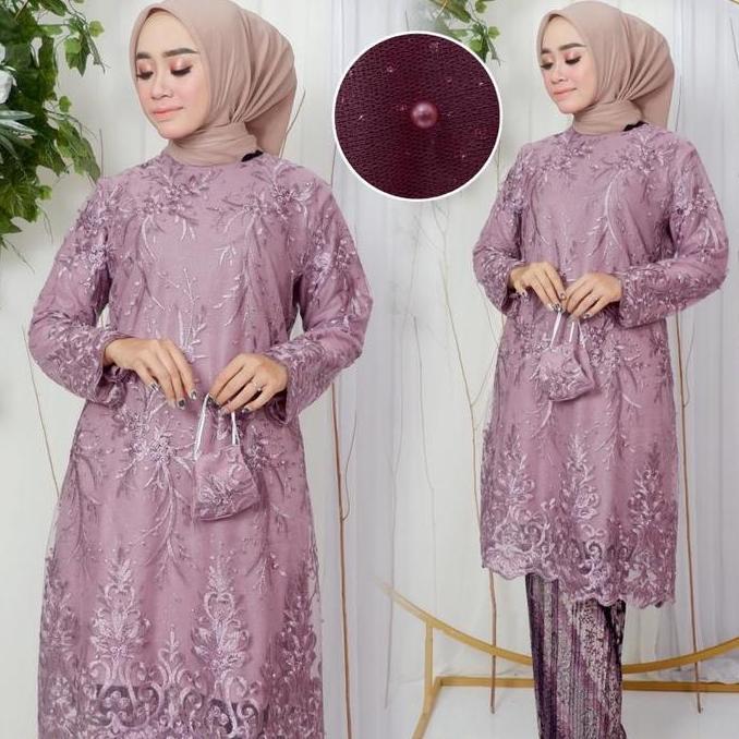 Set Kebaya Modern Tunik Brukat Jumbo Ld 120 Baju Kebaya Modern Kebaya Wisuda Setelan Kondangan Wanit