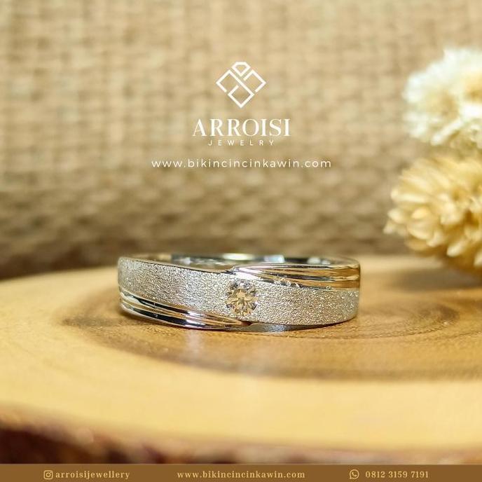 Cincin Palladium Pria Cincin Kawin Cowok Cincin Tunangan