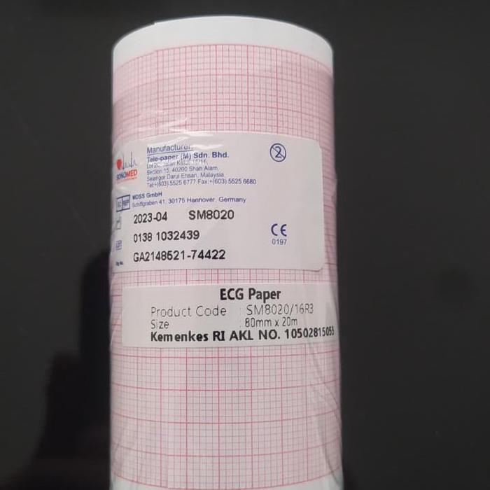 Kertas ekg 3 channel 80 x 20m, cocok untuk Semua unit ekg