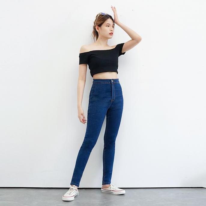 BCK-Celana Jeans Hhwaist Wanita Arcelia