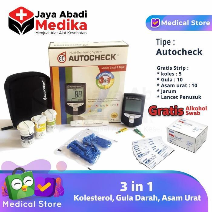 alat tes kolesterol gula asam urat 3 in 1 autocheck alat tes darah