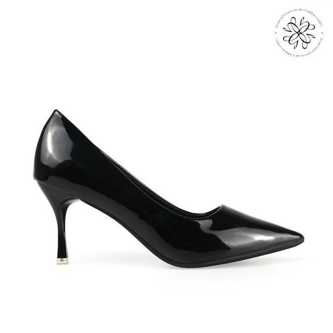 Genny Sepatu High Heels Wanita 7 cm Motif Polos Warna Glossy (QYAA-0921) (0232026) Shoes