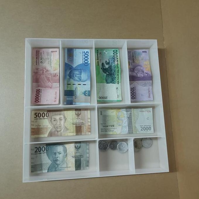 Akrilik tempat uang /uang meja kasir akrilik/ kasir organizer