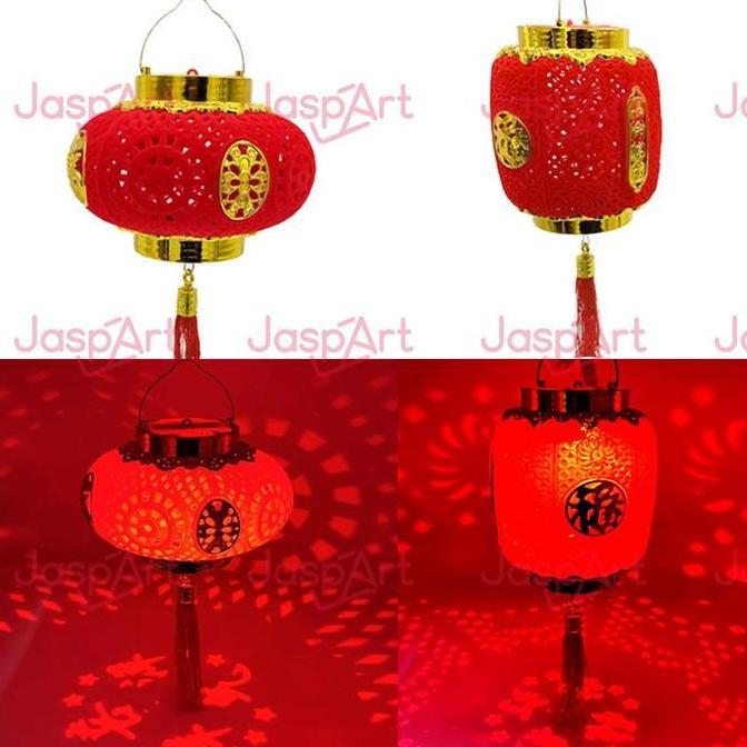Lampion Baterai LED imlek / Lentera Imlek Baterai Imlek LED / Lantern CNY Battery LED FREE TONGKAT L