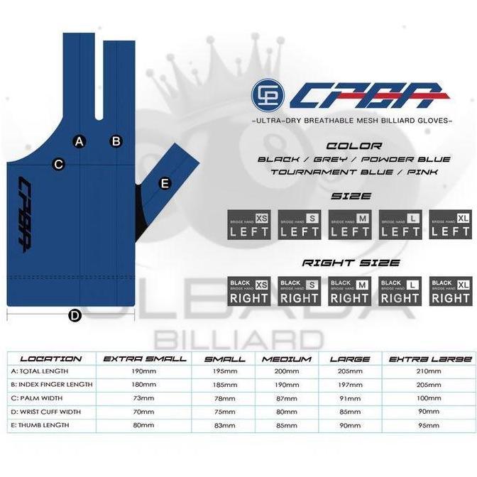 Bestone- CPBA Gloves PRO Billiard | Sarung Tangan Billiard CPBA PRO