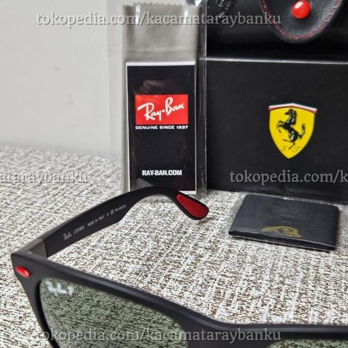 Kacamata RayBan Liteforce Ferrari RB4195M 52 20 Polarized F60271 Black Matte Orinal