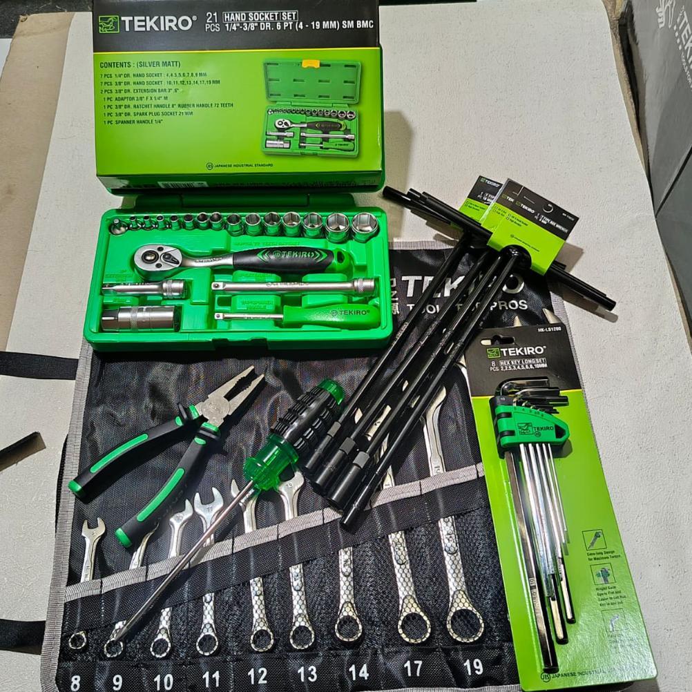 TEKIRO Paket Bengkel lengkap 6Set Box / Alat Bengkel /Peralatan Bengkel / Hand Tools Set