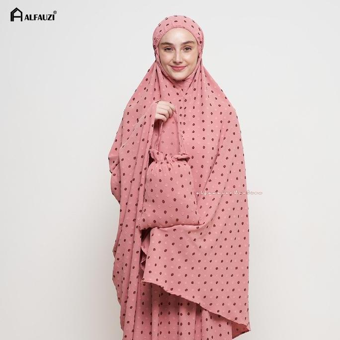 alfauzi - Mukena Dewasa Crinkle Dot TwoTone uragiri Airflow Premium Pouch Panjang Variasi Bawahan Le
