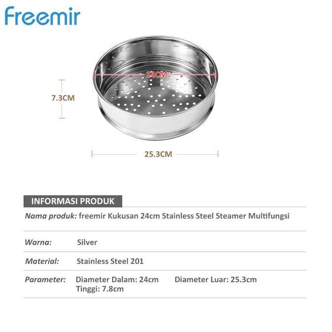 Promo [Promo] Freemir Wajan Kukus Anti Lengket 24Cm Anti Lengket Serbaguna Kukusan Anti Karat Dan Wa