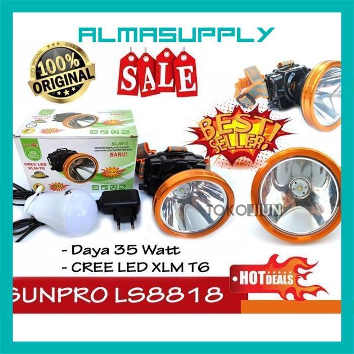 Bhadrika - Sunpro Headlamp Led Senter Kepala Led Sunpro Sl8818 35 Watt Senter Led Dimmer - Stok Terb