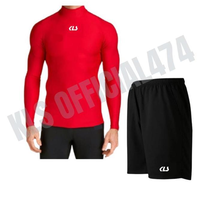 Jual, Setelan Olahraga Pria Wanita Set Pakaian Running Jogging Futsal Manset Lengan Panjang Celana L