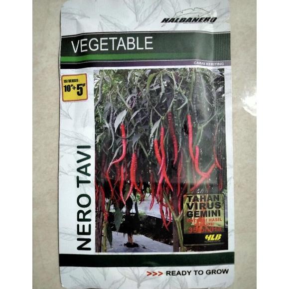 Benih Cabe Merah Keriting NERO TAVI 15 Gram (2700 Biji) Halbanero - Bibit Cabai NERO TAVI - Cmk NERO