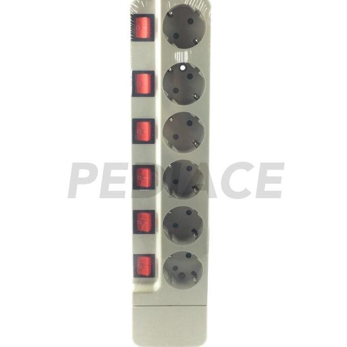 STOP KONTAK SAKLAR UTICON 6 LUBANG / Colokan Uticon 6 Lubang on/off