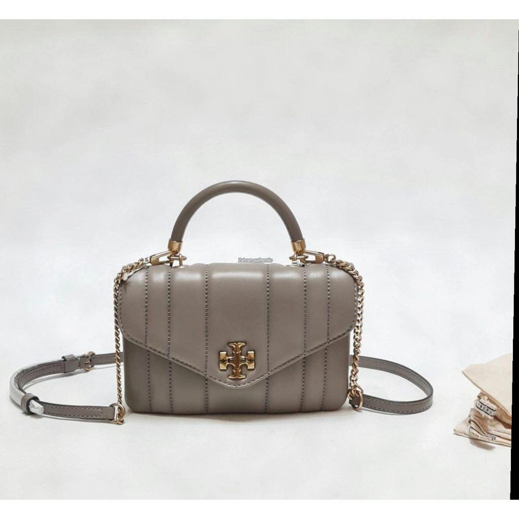 Tas Wanita TB Kira Mini Top Handle Quilted Leather Gray Heron Original