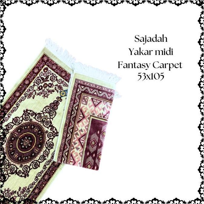 Laristerbaik- Sajadah Yakar Midi Fantasy Turkiye Ukuran 53X105 Cm Sejadah Oleh Oleh Haji Umroh Lembu