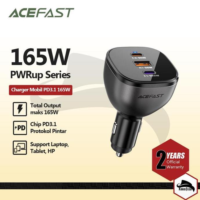 Promo ACEFAST PWRUP B14 CAR CHARGER MOBIL PD 3.1 SMART CHIP POWER DELIVERY TYPE-C PPS SUPER FAST CHA
