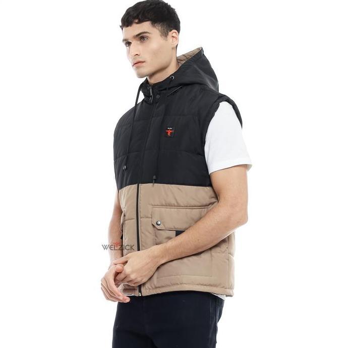 MUNASHOPS_CORP - JAKET VEST ROMPI HOODIE PRIA WANITA CASUAL GN3 BEIGE MEDIUM JUMBO