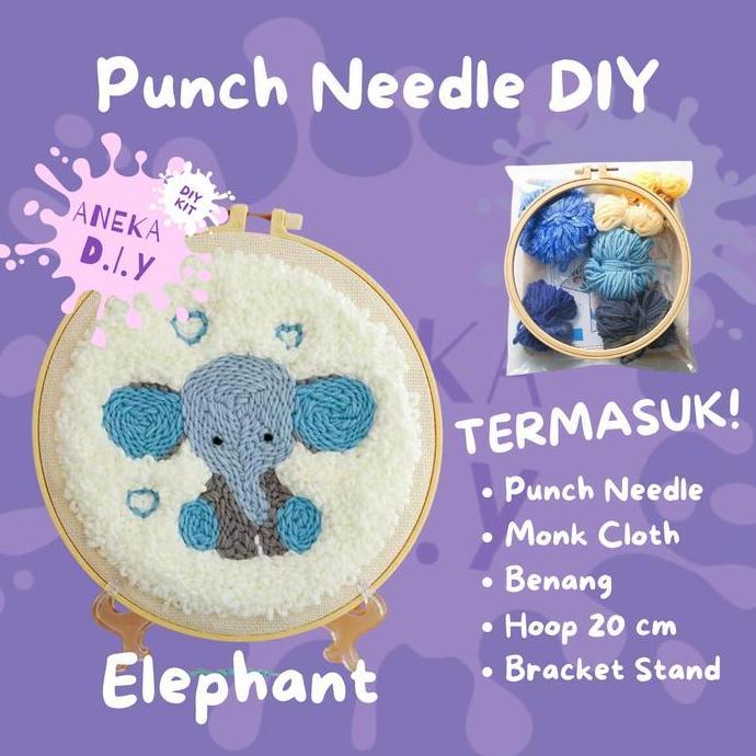gowilman91 - punch needle kit lengkap diy jahit sulaman embroidery kit package paket sulam kit menyu