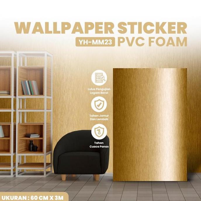 Vajargemilang6 - Wallpaper Foam PVC Full Glossy Wallpaper Stiker Dinding Roll Ukuran 6Cm x 3 Meter M