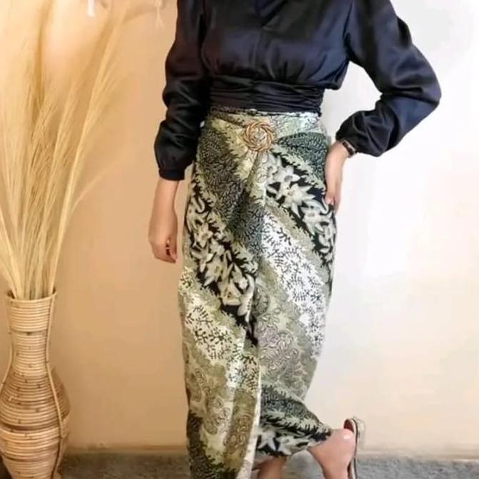 Newgir- { Promo } Rok Lilit Batik Free Ring Bawahan Kebaya Kain Panjang Tebal Satin