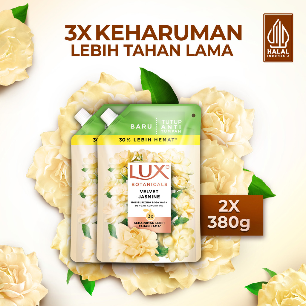 Lux Botanicals Body Wash Sabun Mandi Cair Velvet Jasmine Pouch Refill 380g x2 
