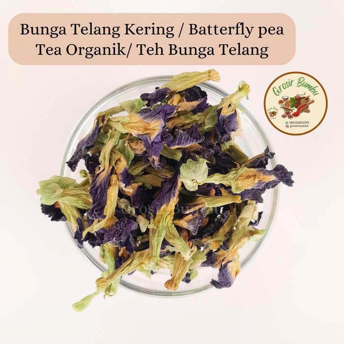 Bunga telang kering 500gr / batterfly pea tea organik/ teh bunga telang