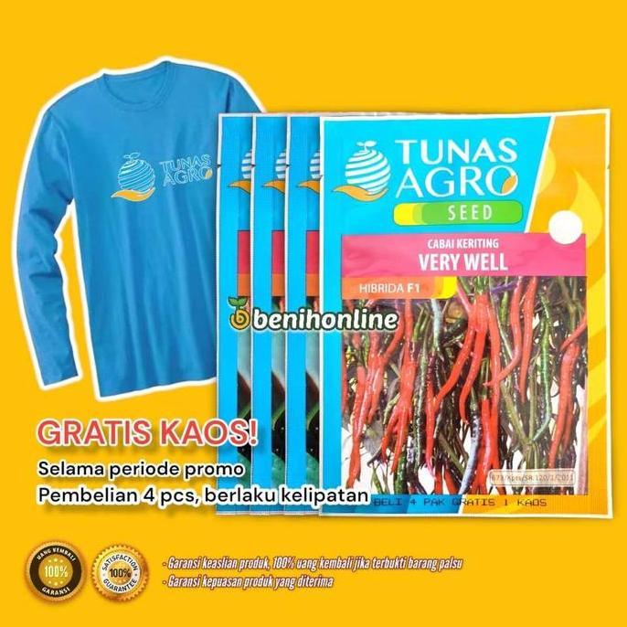 Gaerdenpic- Benih Cabai Keriting Hibrida F1 Verywell 10 Gram Tunas Agro Or 42 Bianca Luwes Red Sabel