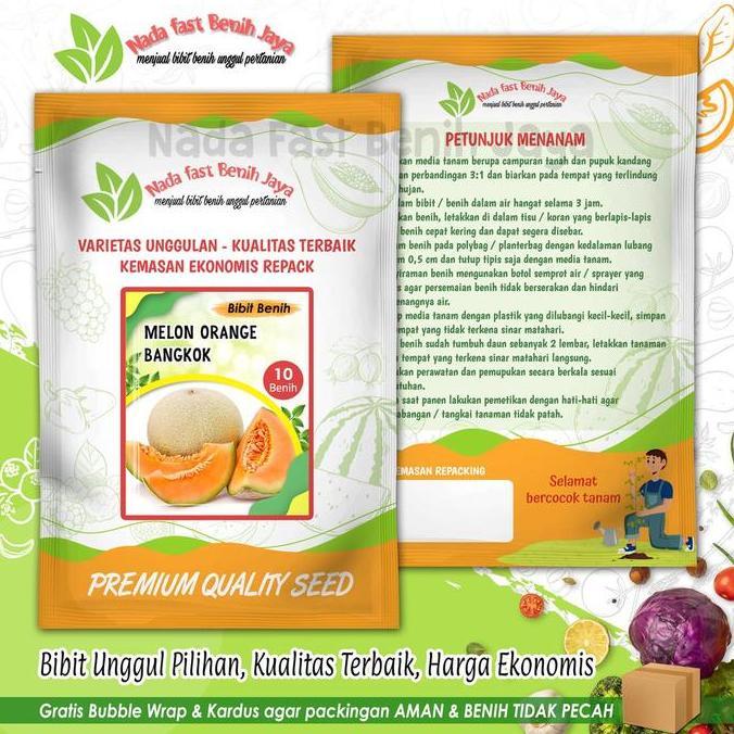 Gaerdenpic- 10 Biji Benih Buah Melon Orange Bangkok - Bibit Melon Orange