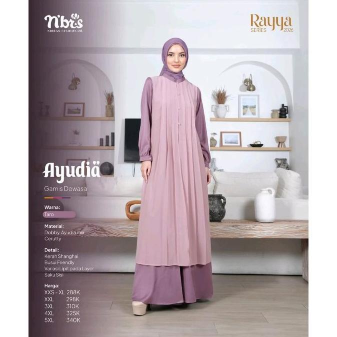 Terbaru Laris, Ayudia Taro - Nibras Fashion- Baju Couplean Keluarga Muslim 2026 - Butik Saniyya