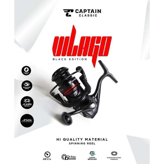Terbaru Laris, Reel Spinning Captain Vilago Power Handle One Way Clutch Shallow Spool
