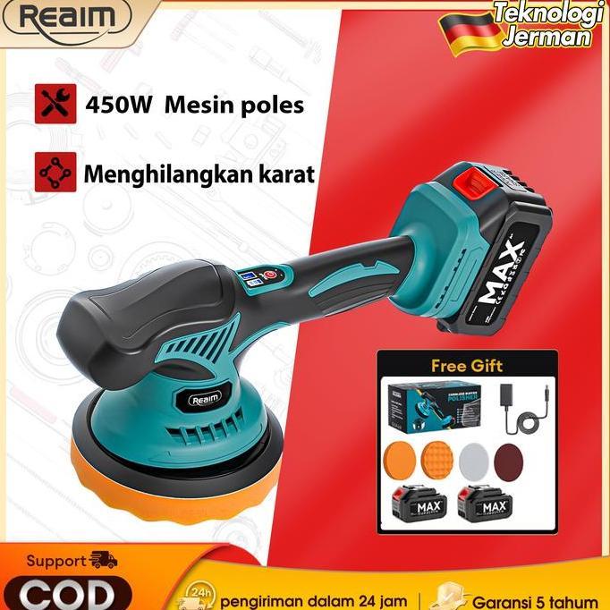 Pagenivansi - Reaim Mesin Poles mobil Mesin Polisher Cordless Polisher Machine Polisher Eccentric po