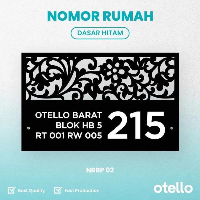Promo Otello Papan Alamat Rumah Custom Akrilik Laser Bolong + Uv | Nomor Rumah Kost House Number Exc