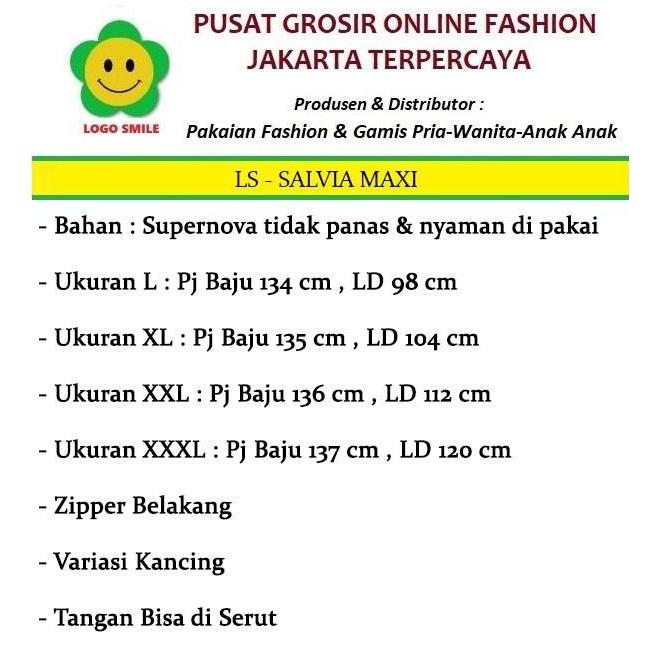 Ready LS SALVIA MAXI Pakaian Baju Maxi Wanita - Atasan Muslim L XL XXL XXXL