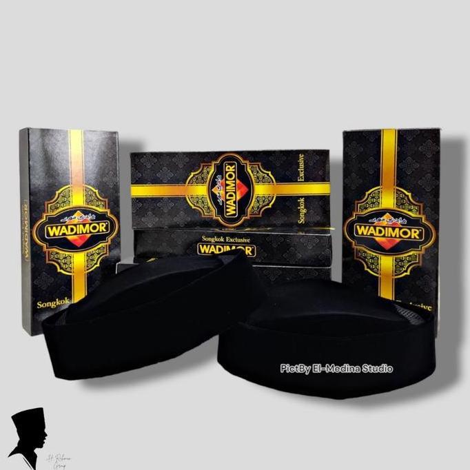 Ready Wadimor Peci Kopiah Hitam Motif Susun Ac Tinggi 6cm 7cm 8cm 9cm 10cm Muslim Songkok Dewasa Bor