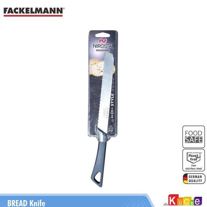 Lengkap- Fackelmann Pisau Roti Nirosta 35Cm Anti Karat Dengan Mata Bergerigi Tajam & Gagang Ergonomi