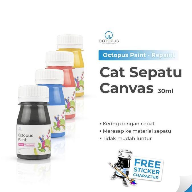 Keren- Cat Sepatu Canvas Octopus Paint Repaint