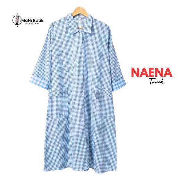 Ready Imani Butik | Fashion Wanita Tunik Regina Model Kotak Kancing Katun Cantik Atasan  Casual  Pan