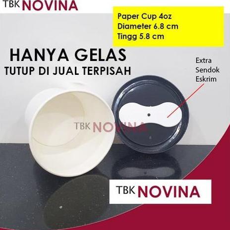 [50PCS] Paper Cup 4oz Tebal Gelas SAJA Per Pack Kertas Ice Cream Eskrim Es Krim 4 Oz Murah BISA GRAB