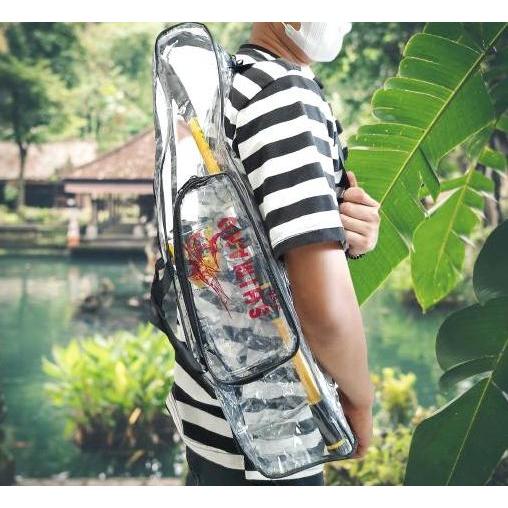 Tas Pancing TRANSPARAN bahan MIKA PLASTIK KUAT ukuran 60,75,90,100