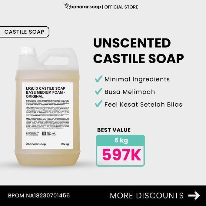 Liquid Castile Soap Base Medium Foam 5 Kg - Banaransoap