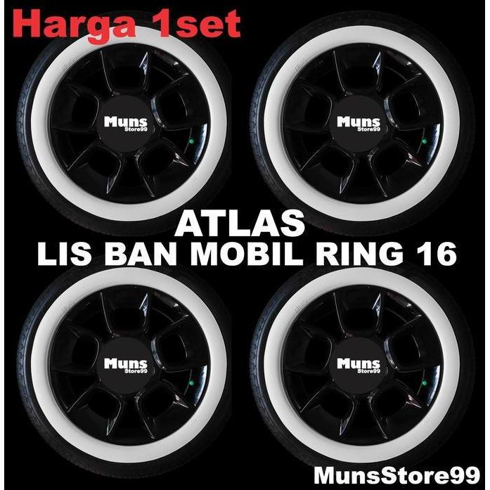 Lis ban Mobil White Wall Ban Mobil Velg Ring 16 Putih Polos Atlas Original SKR